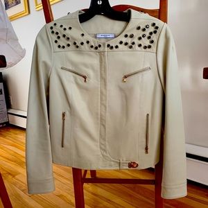 Vintage Givenchy fully lined lamb leather jacket